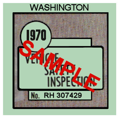 Modal Additional Images for 1970 Washinton INSPECTION Sticker